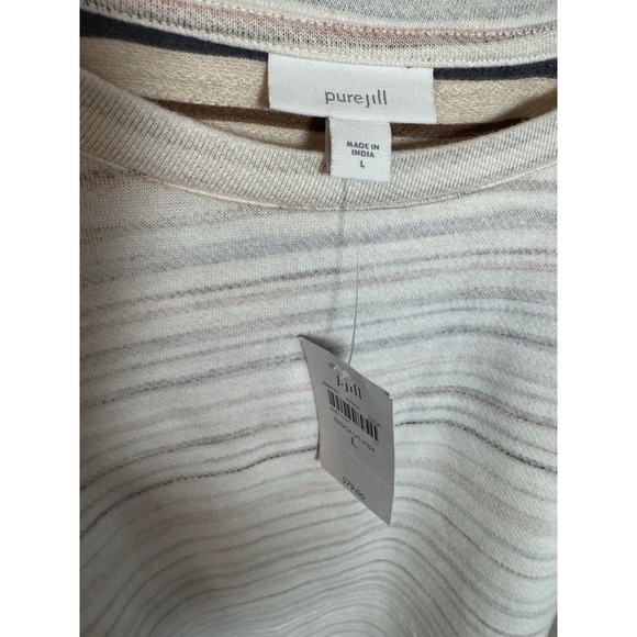 Cotton Oversized Pullover Sweatshirt VTG Look SOFT J. Jill Size L NWT - Picture 2 of 6